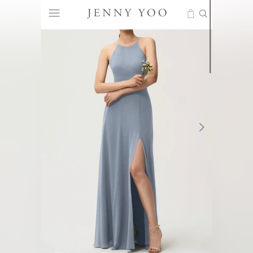 Jenny Yoo Kayla Dress - Chambray Luxe Chiffon Size 12